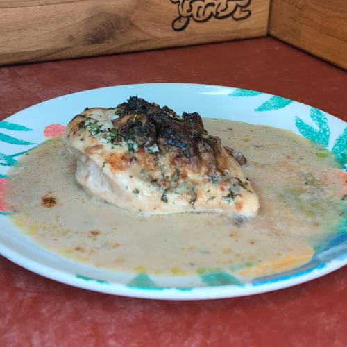 Garlic Mushroom Filled Chicken Filllet