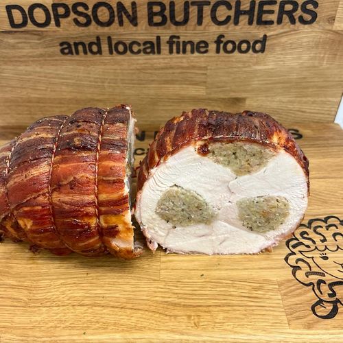 Turkey Breast Smoked Streaky Covered & Gluten Free Sage Onion Stuffed